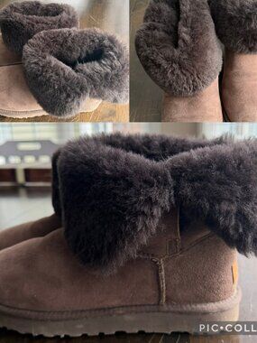 UGG Bailey Button in brown suede size 10
